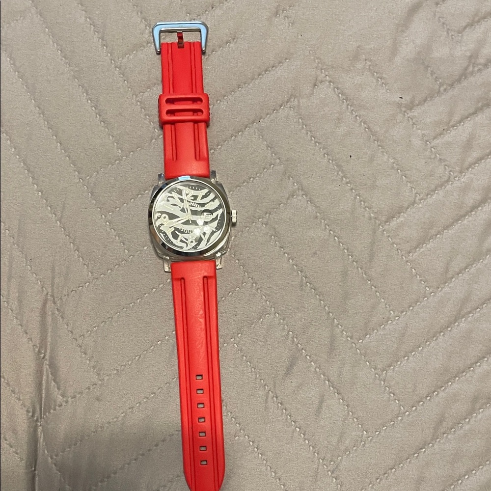 Dooney & Bourke Red and Silver Women's Watch